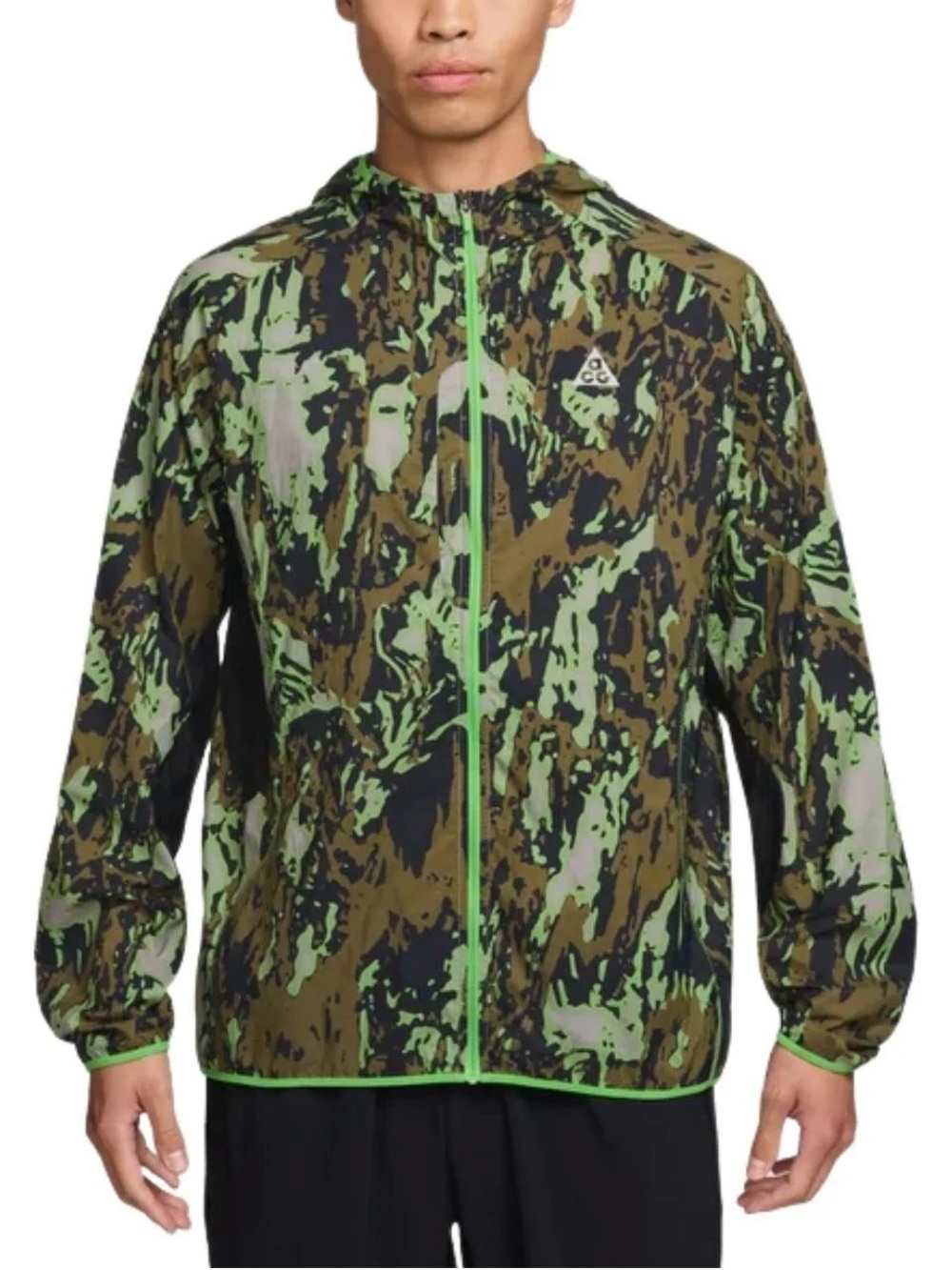 NWT $140 Nike ACG Men's Trail Running Jacket Packable XS Camo Green